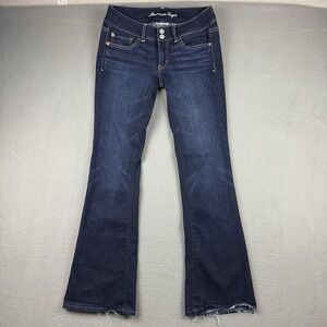 American Eagle Women's Artist Flare Jeans Size 6R Super Stretch‎ Dark Wash